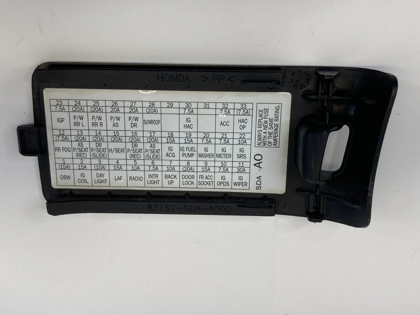 2003-2007 HONDA ACCORD INTERIOR FUSE BOX COVER LID BEZEL TRIM 83162-SDA-A000 OEM