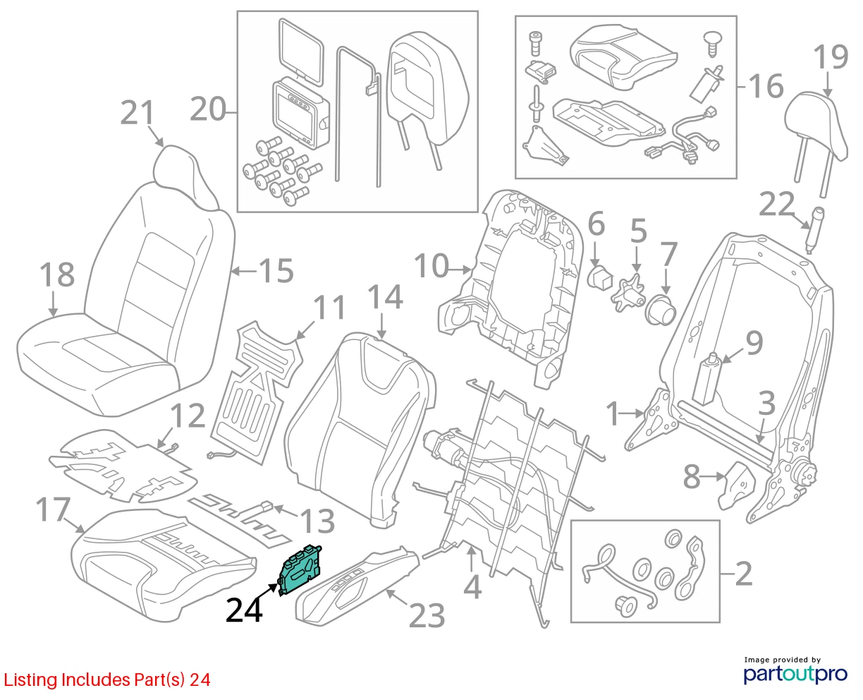 2011-2018 VOLVO S60 FRONT RIGHT PASSENGER SIDE POWER SEAT CONTROL SWITCH OEM