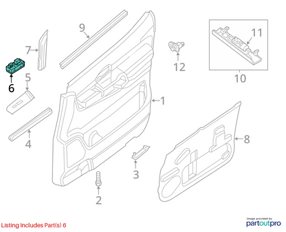 2007-2013 NISSAN ALTIMA FRONT RIGHT PASSENGER DOOR WINDOW CONTROL SWITCH OEM