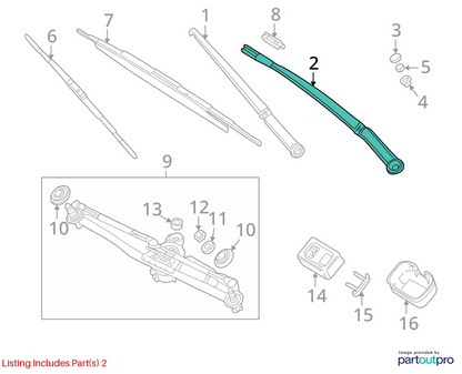 1999 2000 BMW 323I 01-05 325I FRONT WINDSHIELD WIPER ARM PAIR SET OEM