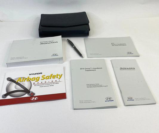 2014 HYUNDAI SONATA OWNER'S MANUAL MAINTENACE HANDBOOK SUPPLEMENT BOOK W/ CASE