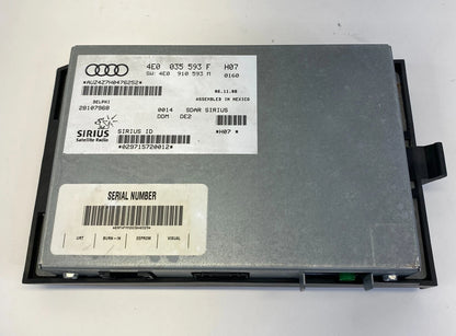 2008 2009 AUDI A5 QUATTRO SATELLITE RADIO RECEIVER MODULE OEM FACTORY 4E0035593F