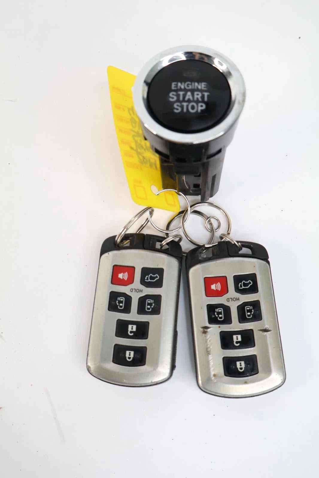 2011-2015 TOYOTA SIENNA ENGINE IGNITION PUSH START STOP SWITCH 2 REMOTE KEYS OEM