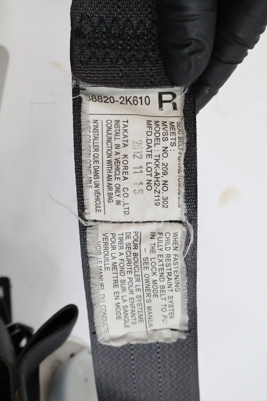 2012 2013 KIA SOUL FRONT LEFT DRIVER SIDE SEAT BELT RETRACTOR 88810-2K610