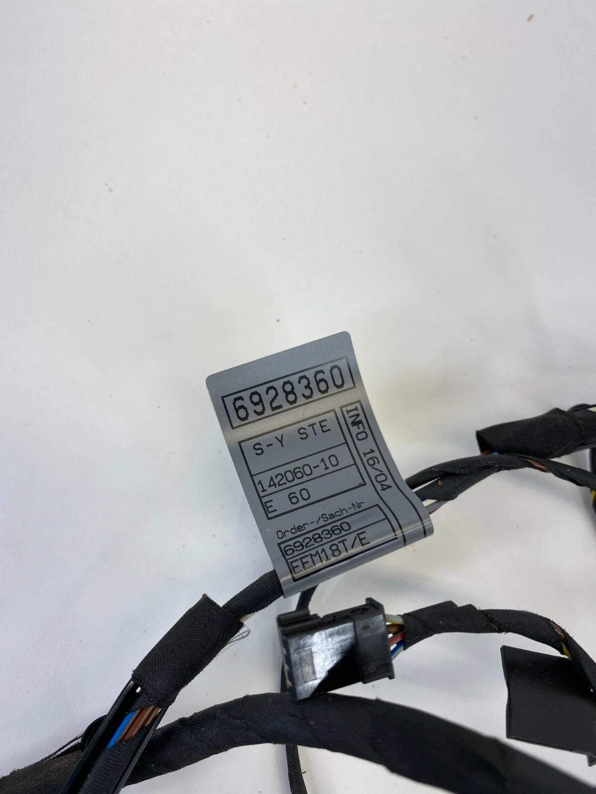 2006 2007 BMW 530I REAR LEFT SIDE DOOR WIRING WIRE HARNESS CABLE 6928360 OEM