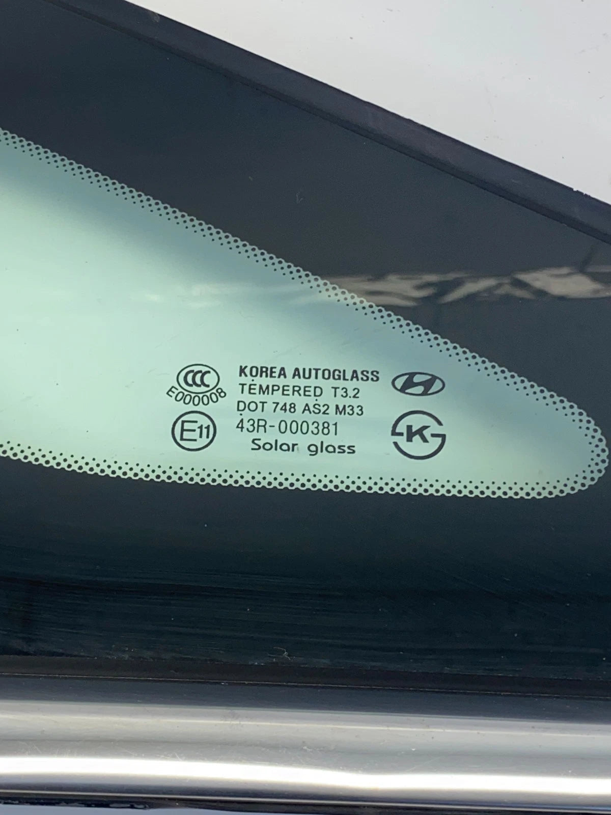 2011-2015 HYUNDAI SONATA REAR LEFT LH DOOR QUARTER WINDOW GLASS OEM 87820-3S100