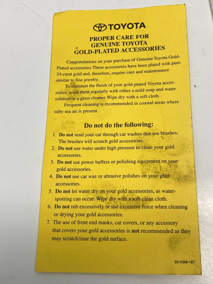 1998 98 TOYOTA CAMRY SEDAN OWNER'S MANUAL GUIDE BOOK & SUPPLEMENT OEM