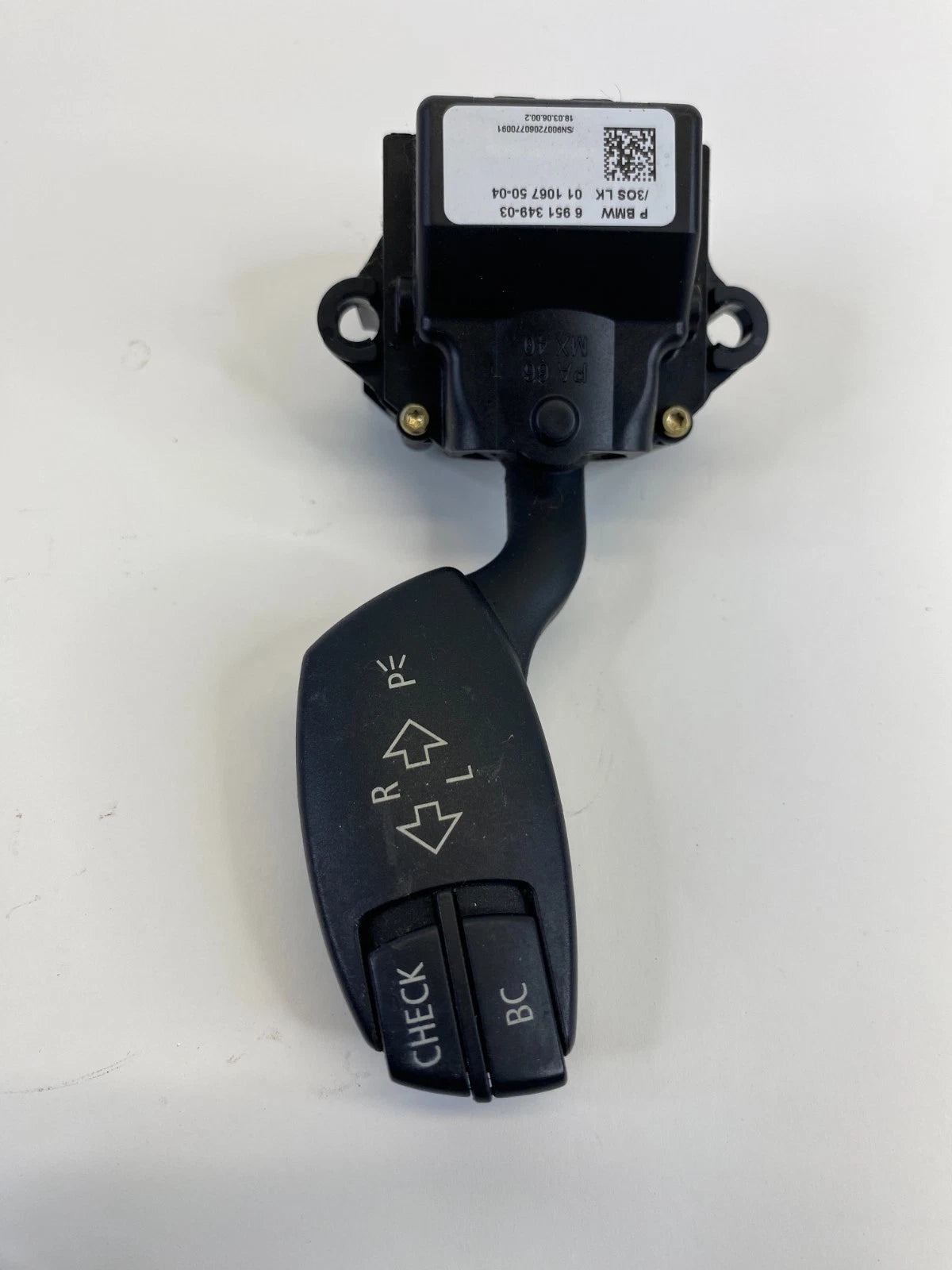 06 07 BMW 530XI STEERING COLUMN TURN SIGNAL SWITCH STALK LEVER CHECK 6951349 OEM