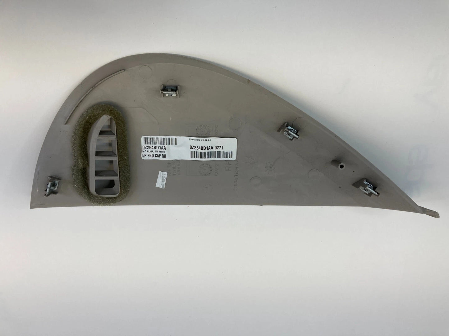 12-15 RAM CARGO VAN FRONT RIGHT SIDE DASH END CAP COVER TRIM PANEL 0ZS64BD1AA