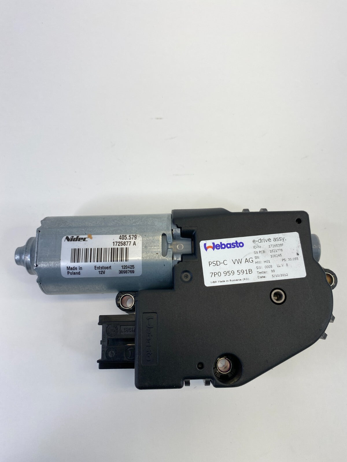 11 12 13 14 15 16 17 Volkswagen Touareg Sunroof Motor Assembly 7P0-959-591B OEM