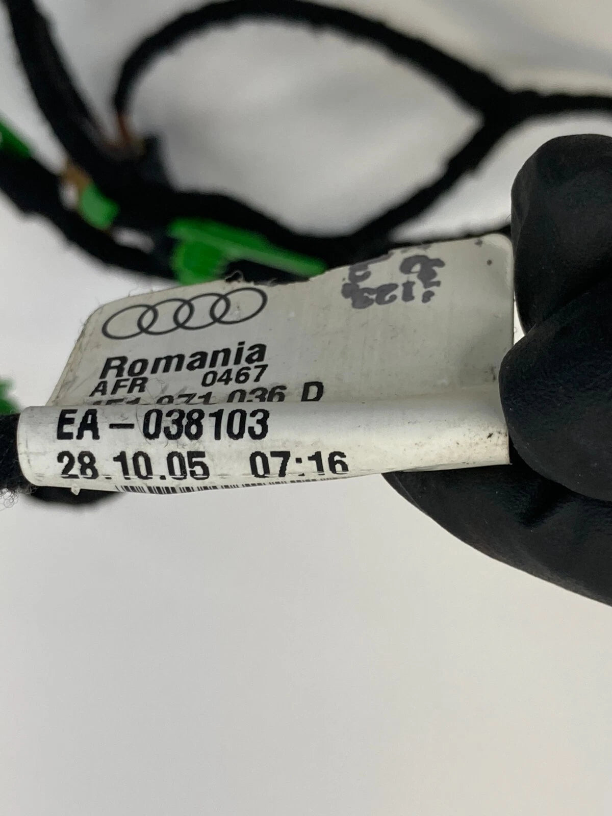 2005-2011 AUDI A6 QUATTRO FRONT RIGHT SIDE DOOR WIRING WIRE HARNESS 4F1-971-036