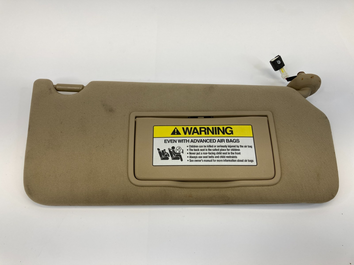 08-10 Honda Accord Passenger Right Sun Visor Sunvisor w/ Lights Cloth Ivory OEM