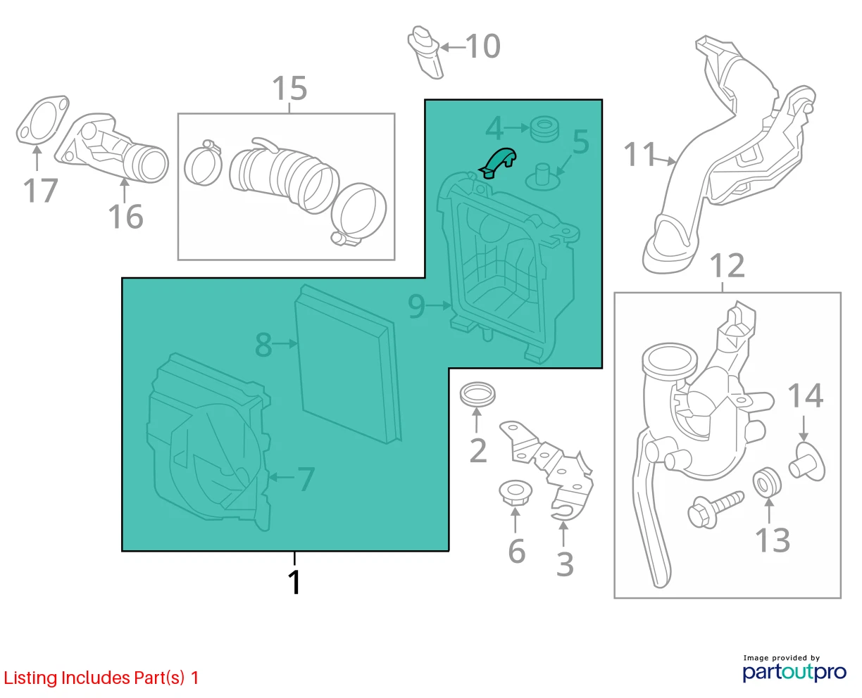 2013-2019 NISSAN SENTRA 1.8L L4 A/T AIR CLEANER FILTER BOX ASSY 16500-3RC2A OEM