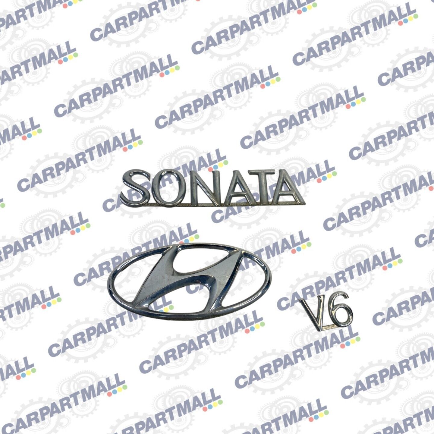 2002-2005 Hyundai Sonata V6 Rear Trunk Deck Lid Logo Emblem Badge Set OEM