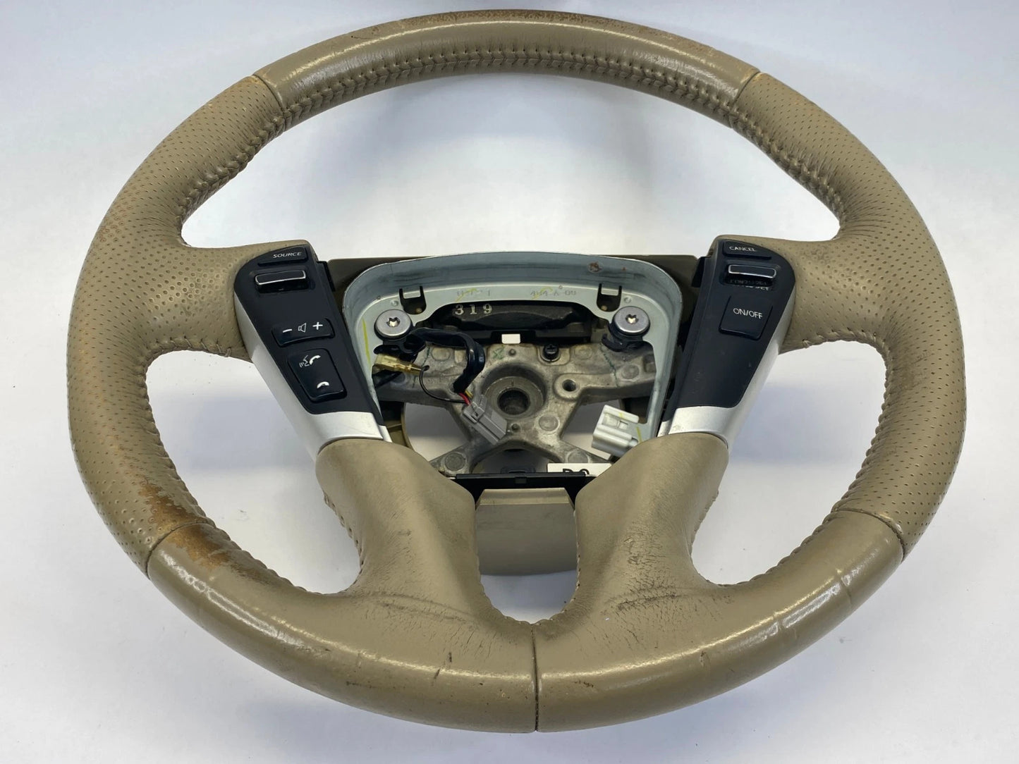 2009-2014 NISSAN MURANO STEERING WHEEL LEATHER TAN BEIGE AUDIO CRUISE SWITCH OEM