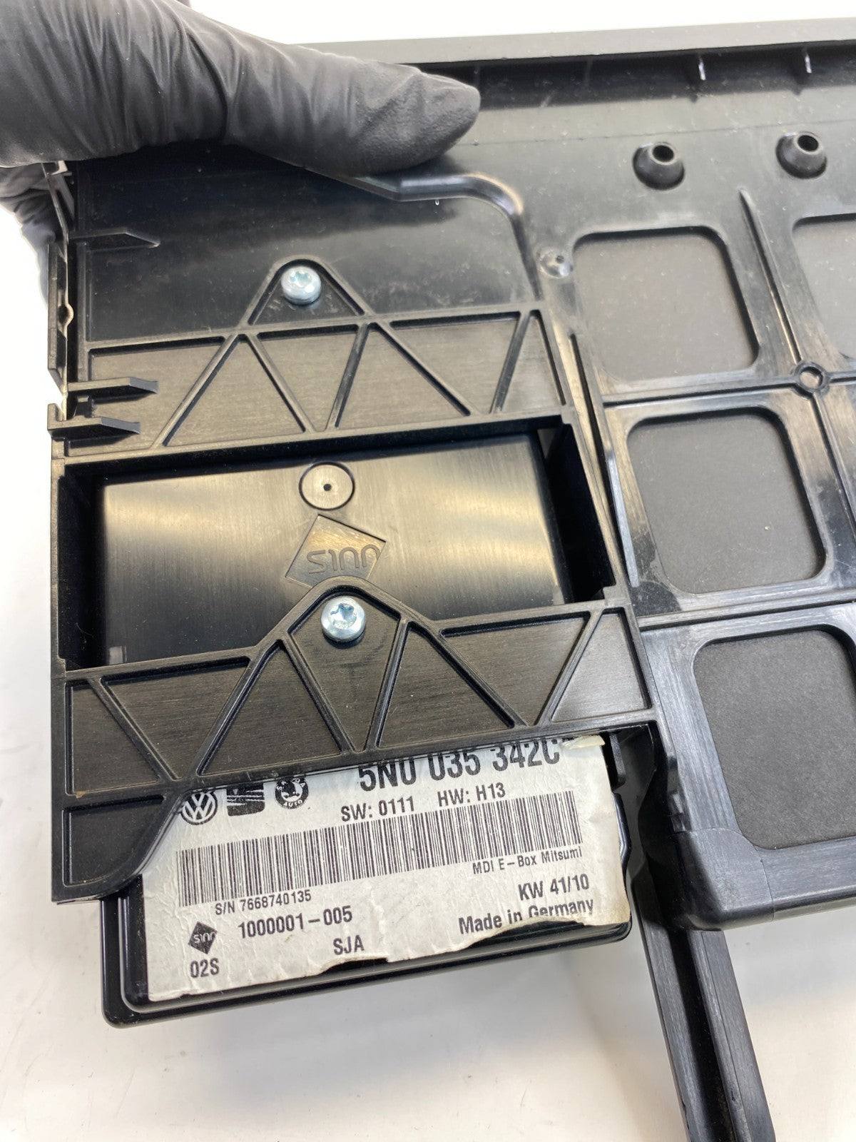 2011 Volkswagen CC Rear Multimedia Interface Socket Module Tray 5N0035342C OEM