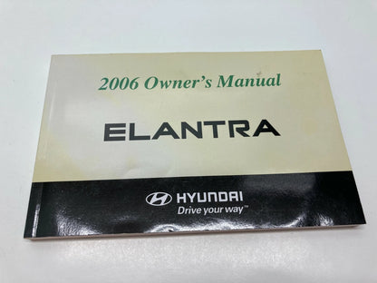 2006 HYUNDAI ELANTRA OWNER'S MANUAL HANDBOOK SUPPLEMENT & WARRANTY INFORMATION