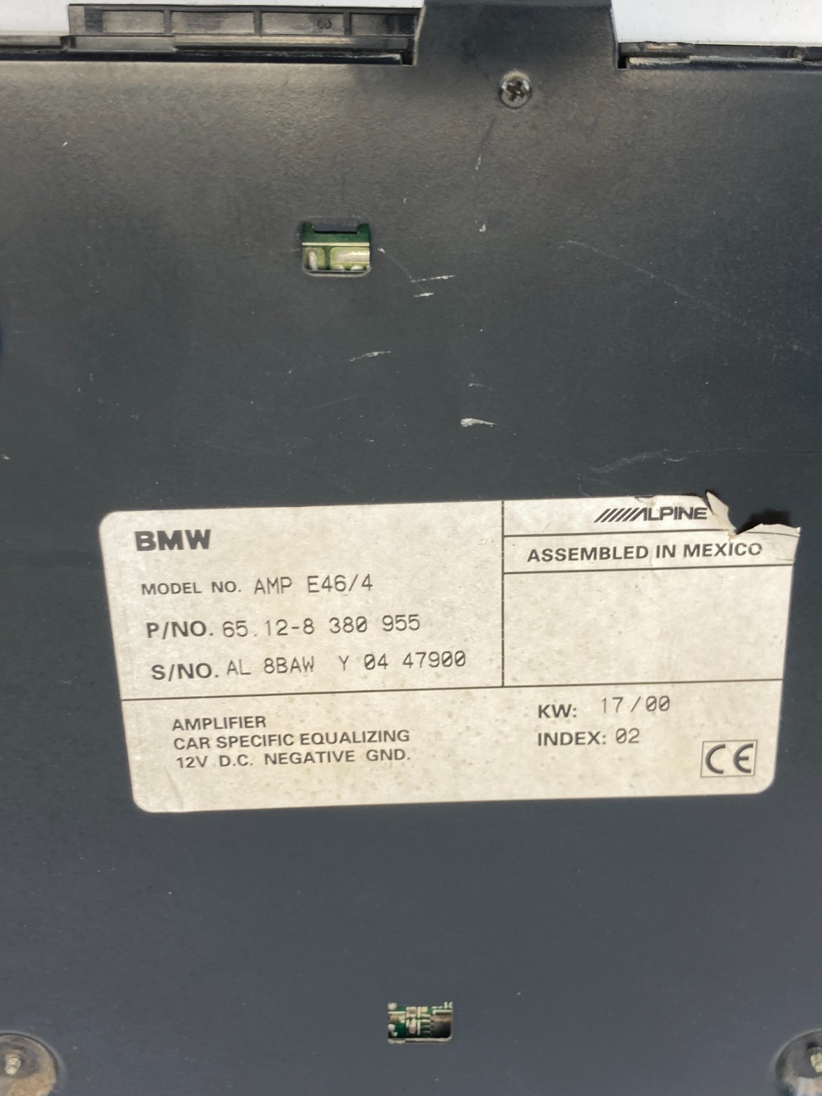 1999 2000 BMW 323i 01-03 325i Radio Audio Amplifier AMP Alpine 65-12-8-380-955