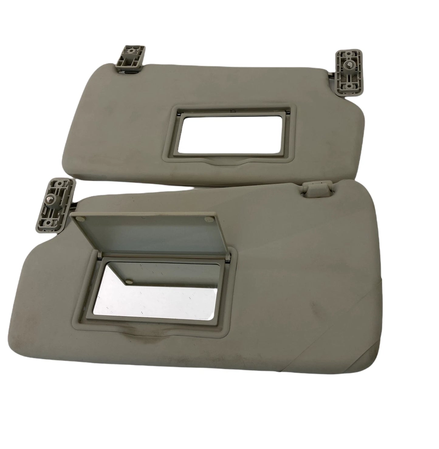 11-19 FORD FIESTA FRONT LEFT RIGHT SUN VISOR PAIR SET ASSEMBLY WITH CLIPS OEM