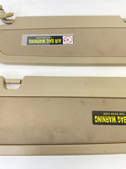 2006-2008 HONDA CIVIC SEDAN FRONT SUN VISOR SHADE TAN BEIGE PAIR SET OEM