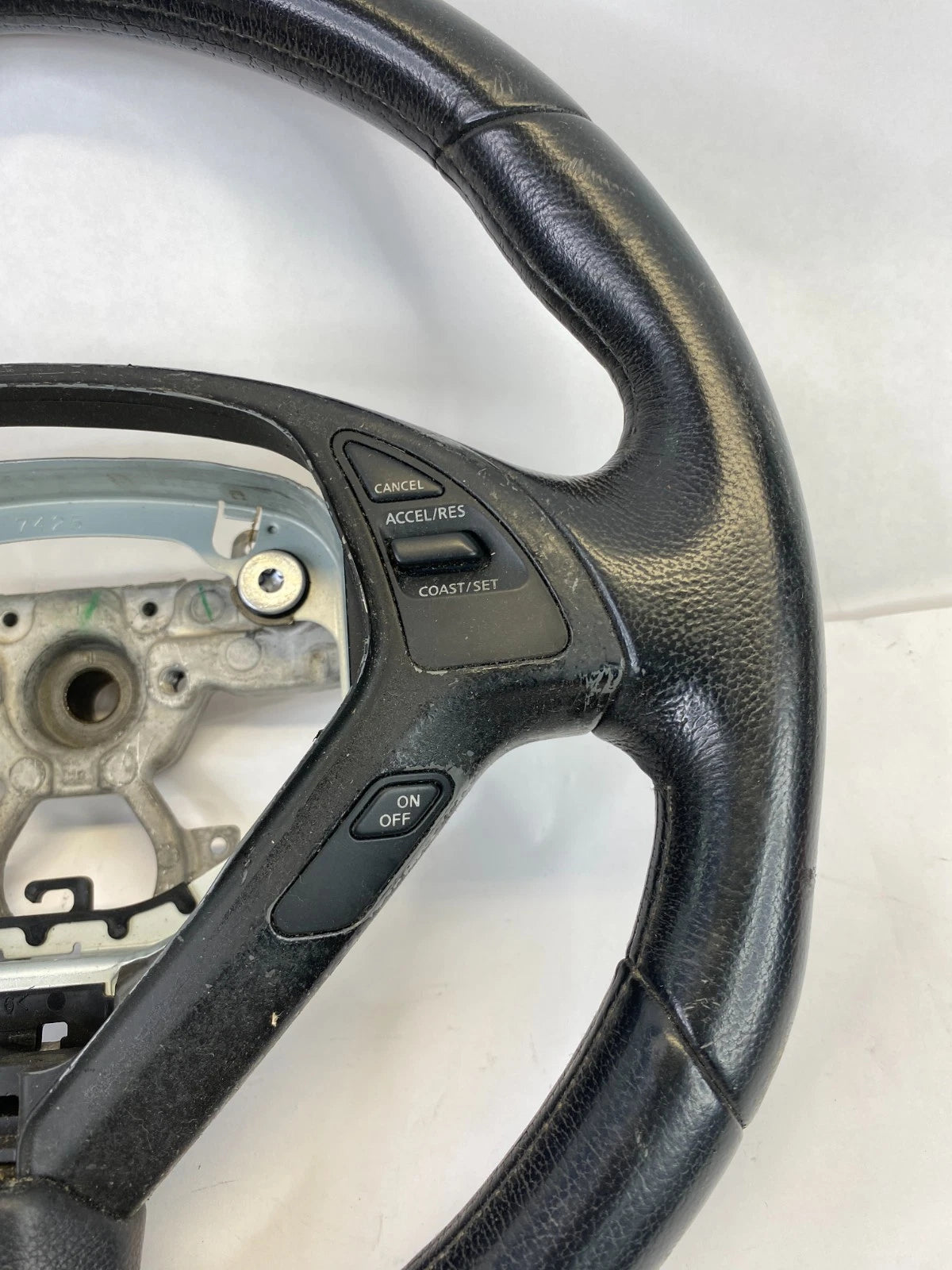 2007 2008 INFINITI G35 SEDAN STEERING WHEEL WITH SWITCHES BLACK LEATHER OEM