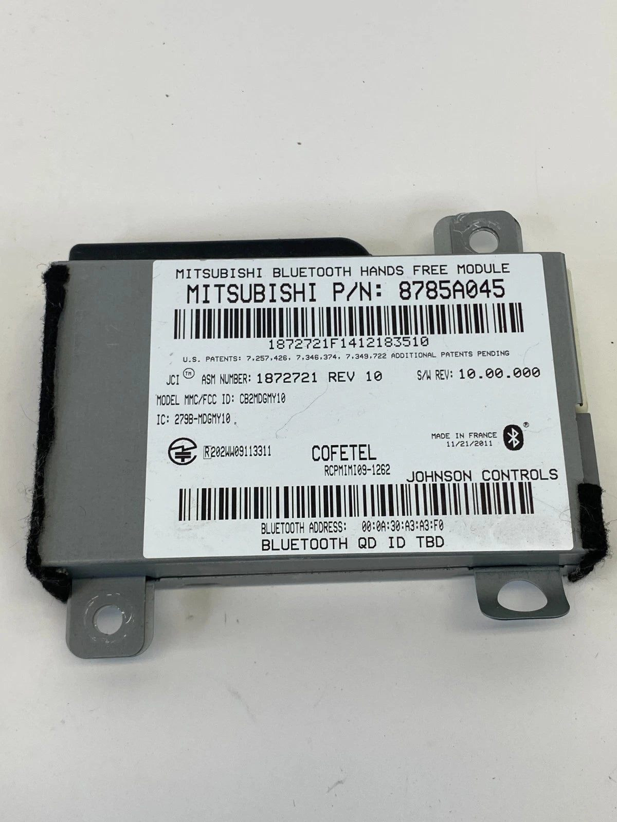 2010-2013 MITSUBISHI OUTLANDER BLUETOOTH HANDS FREE MODULE UNIT OEM 8785A045