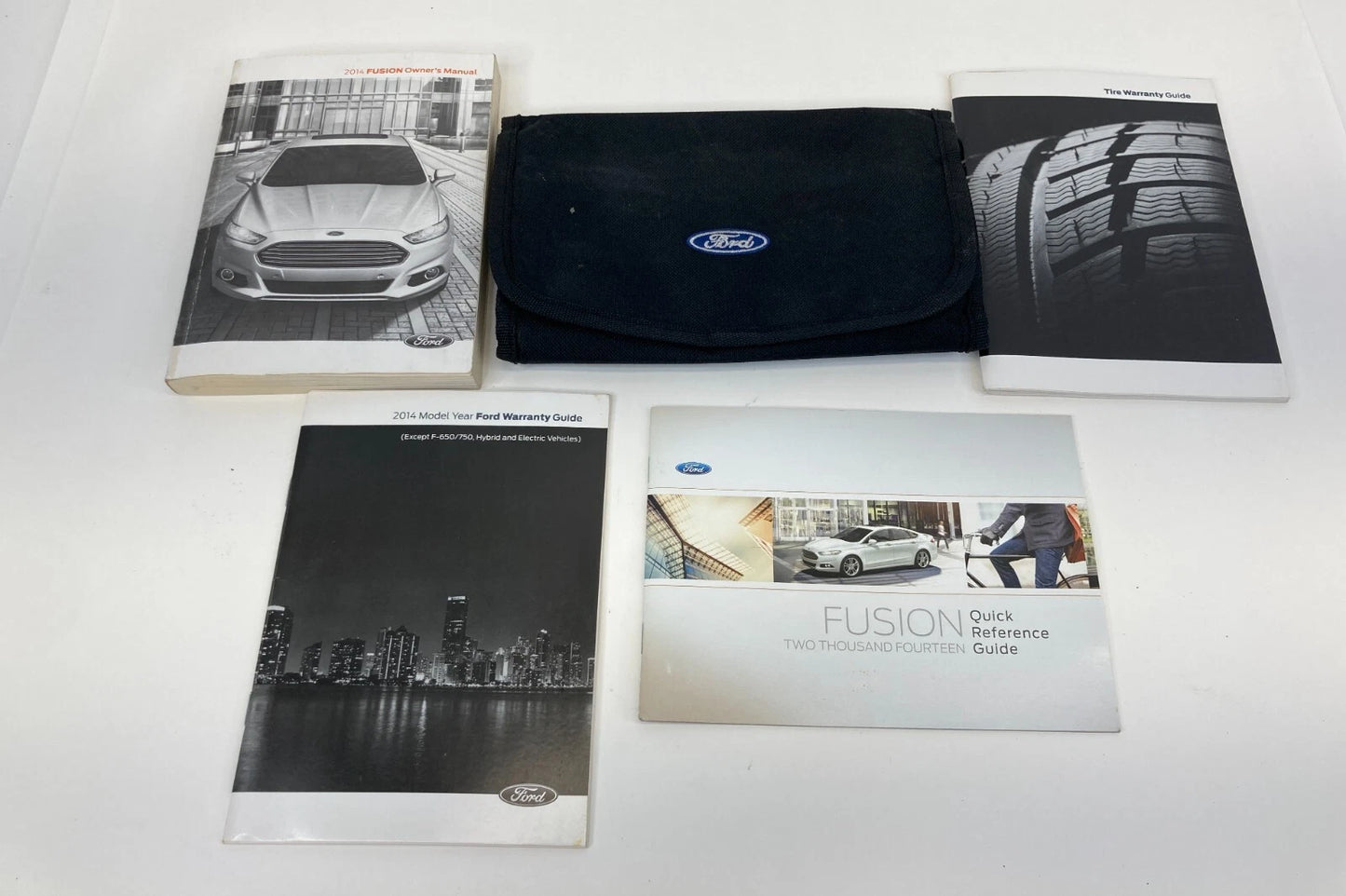 2014 FORD FUSION OWNERS MANUAL GUIDE BOOK SET WITH CASE OEM