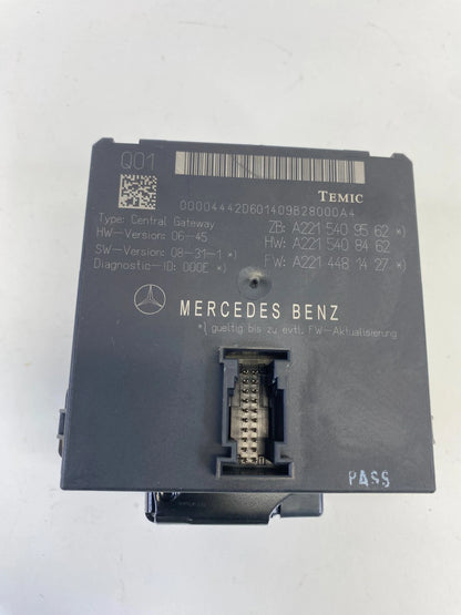 07-14 MERCEDES S-CLASS CL550 CENTRAL GATEWAY CONTROL MODULE UNIT 2215409562 OEM