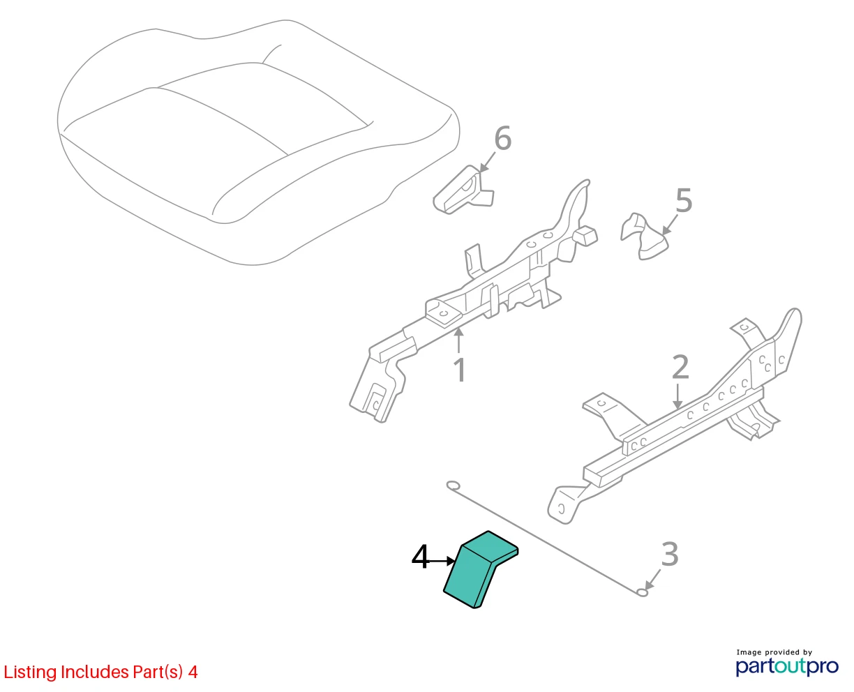 97-04 MITSUBISHI MONTERO SPORT FRONT DRIVER SEAT FRONT LEFT SIDE TRACK END COVER
