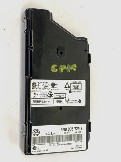 2011-2015 VW PASSAT BEETLE MDI INTERFACE BLUETOOTH CONTROL UNIT 5N0035729E OEM