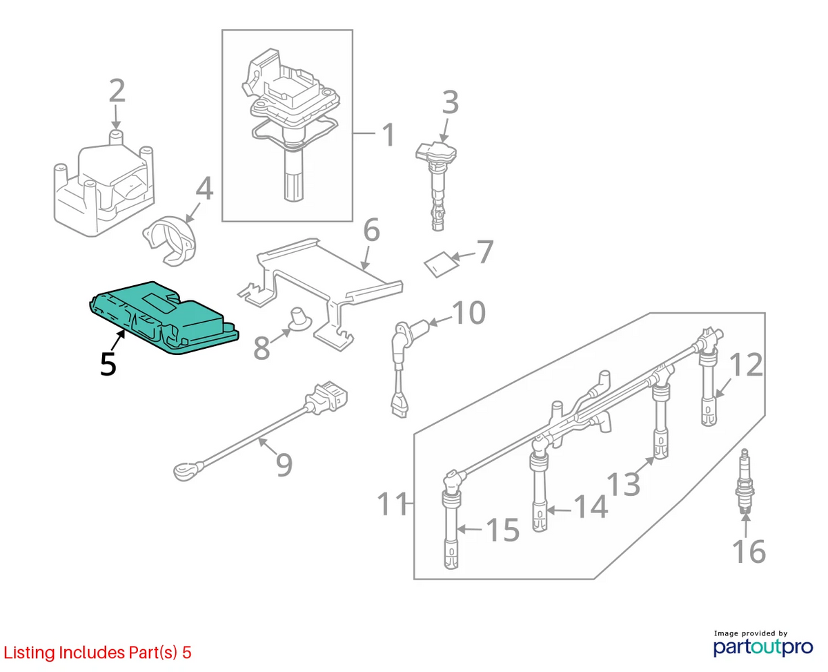 2008 VOLKSWAGEN BEETLE 2.5L AT ENGINE COMPUTER CONTROL MODULE ECM 07K-906-032-BS