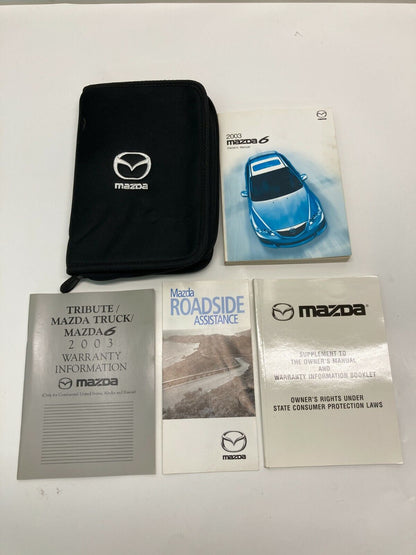 2003 03 Mazda 6 Mazda6 Owners Manual User Guide Warranty Information w/ Case Set