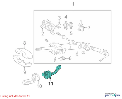 2006-2009 SAAB 9-5 95 WINDSHIELD WIPER CONTROL LEVER SWITCH 12758446