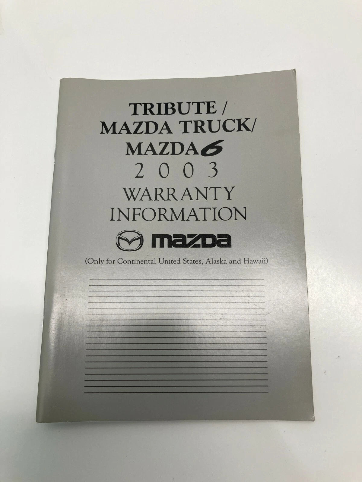 2003 03 MAZDA 6 MAZDA6 OWNERS MANUAL USER GUIDE WARRANTY INFORMATION W/ CASE SET