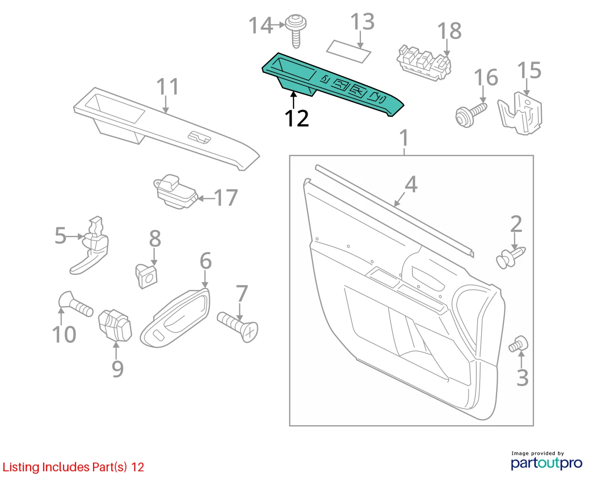 2006-2015 MAZDA5 MAZDA 5 FRONT LEFT DOOR MASTER WINDOW SWITCH BEZEL CC64684L6E02