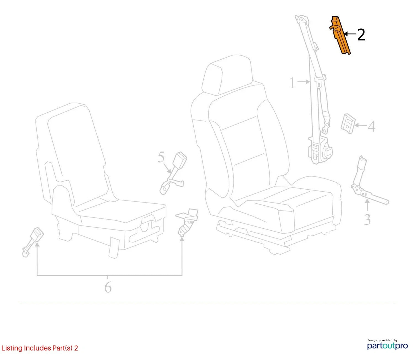 2016 CHEVROLET CRUZE LIMITED FRONT RIGHT SEAT BELT HEIGHT ADJUSTER 13580168 OEM