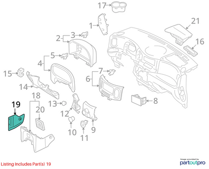 09-14 NISSAN CUBE LEFT DRIVER SIDE DASH LOWER COVER TRIM PANEL 68921-1FC0A OEM