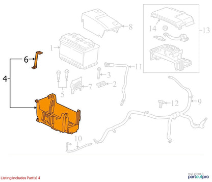 2014 2015 CHEVROLET MALIBU SEDAN BATTERY SUPPORT TRAY PAD HOLDER COVER 23448318
