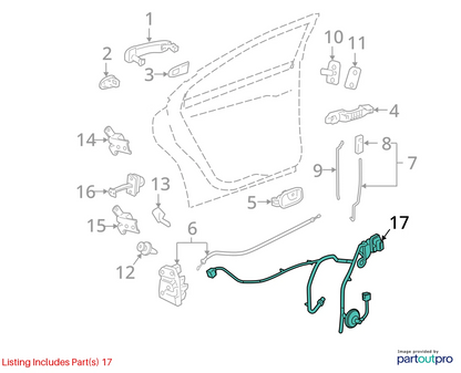 06 07 08 09 10 PONTIAC G6 SEDAN REAR RIGHT SIDE DOOR WIRE HARNESS 22734027 OEM