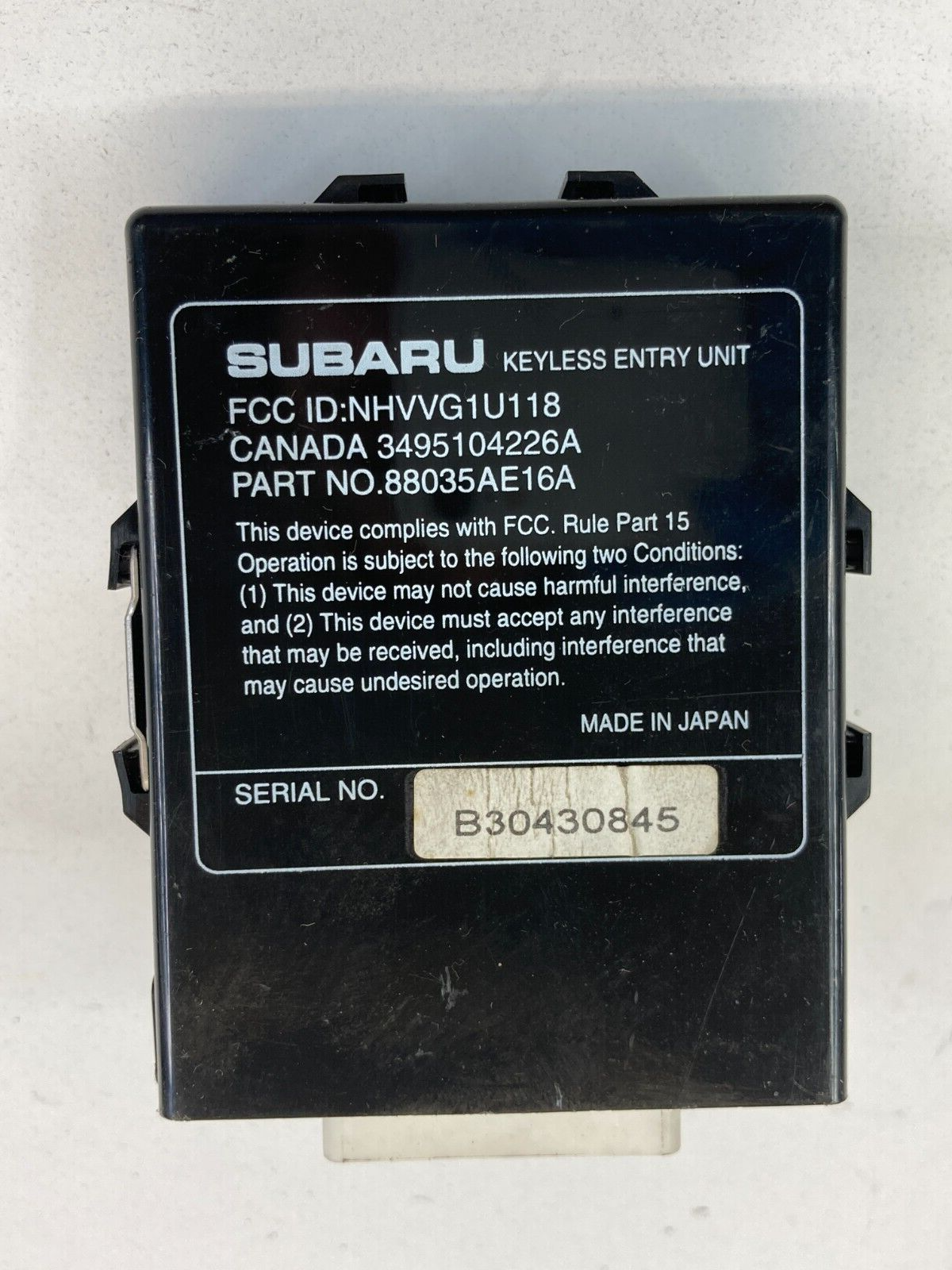 2000-2003 Subaru Outback Legacy 2.5L Keyless Control Module Unit 88035AE16A OEM