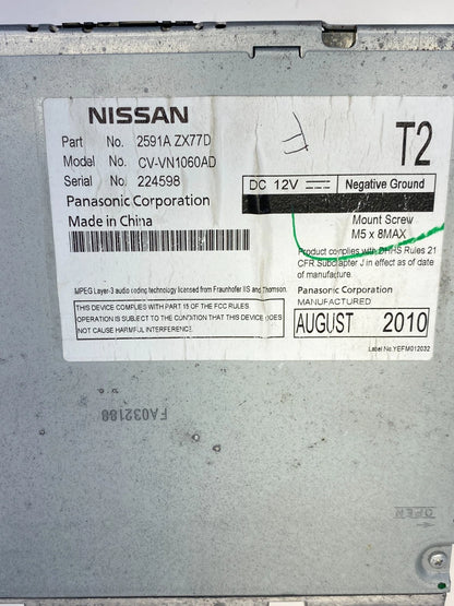 2010-2012 NISSAN MURANO RADIO RECEIVER AM-FM PLAYER CD UNIT ASSEMBLY 2591A-ZX77D