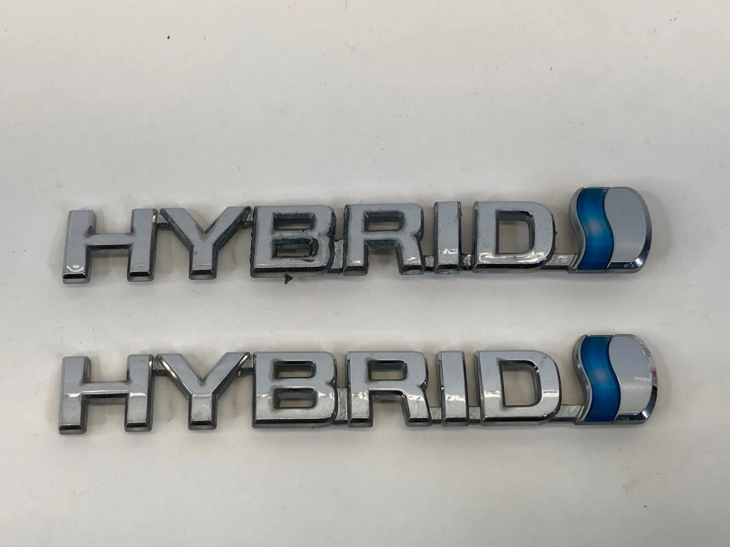 2004-2009 TOYOTA PRIUS HYBRID EMBLEM BADGE SET PAIR LEFT RIGHT CHROME OEM