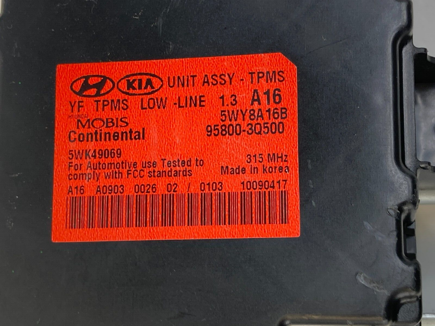 11-14 Hyundai Sonata TPMS Tire Pressure Monitor Control Module Unit 95800-3Q500