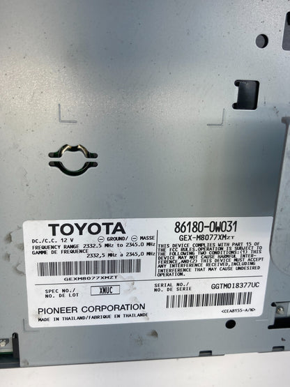07-11 Toyota Camry Audio Equipment Satellite Radio Receiver Module 86180-0W031