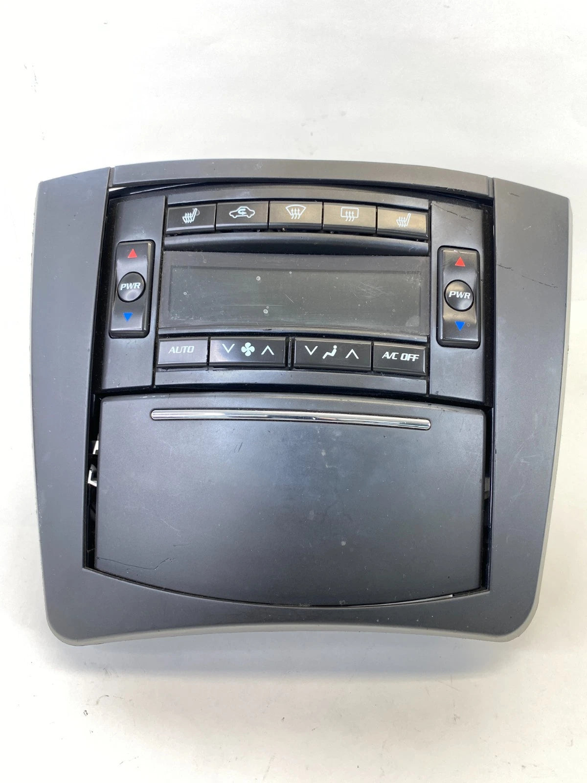 2003-2006 CADILLAC CTS HEATED CLIMATE CONTROL PANEL STORAGE W/POWER OUTLET OEM