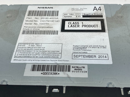 2015-2017 Nissan Quest Radio Receiver AM/FM CD Player XM Screen 28185-4AY0A OEM