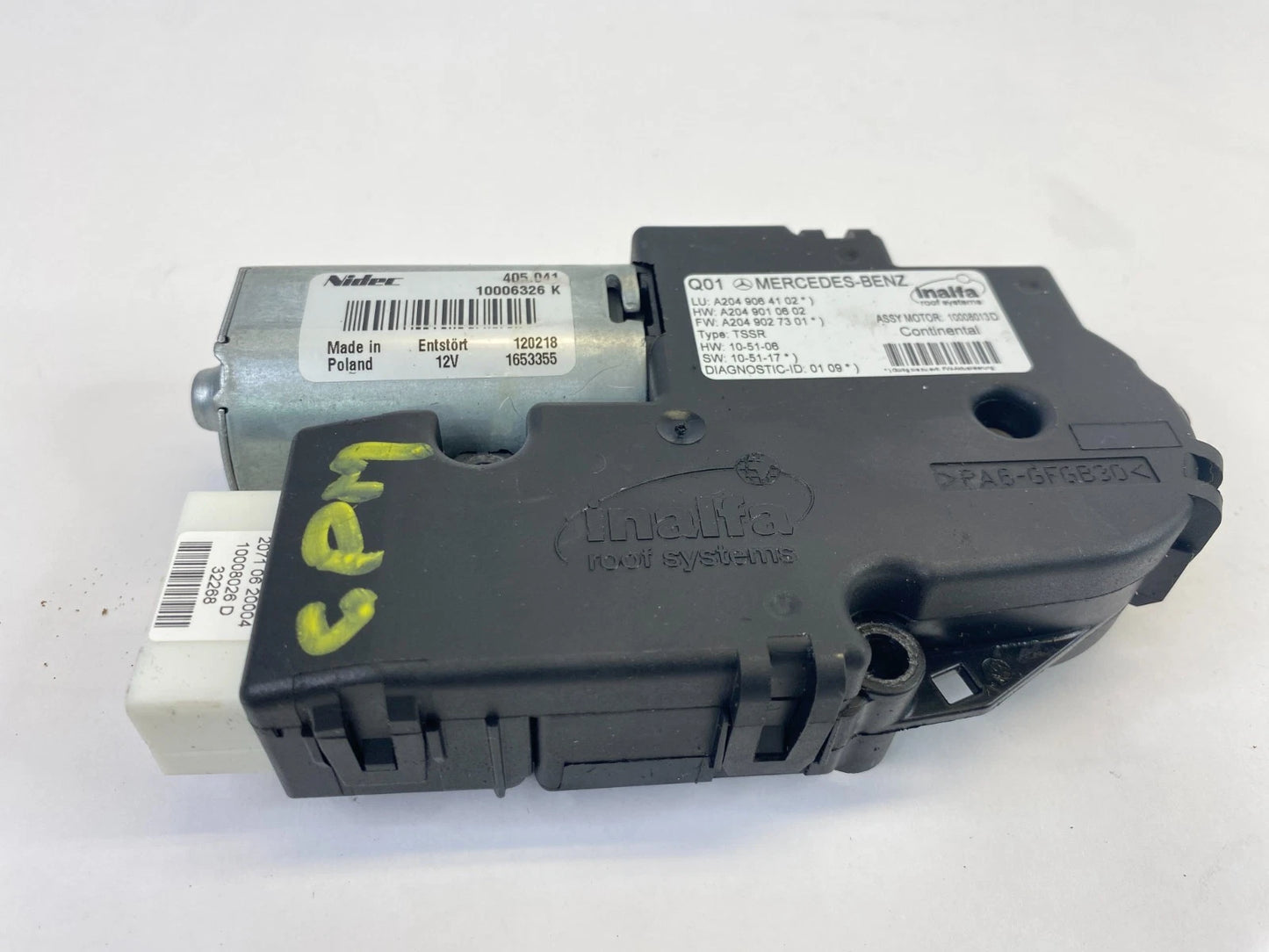 2009-2015 MERCEDES-BENZ GLK350 LEFT SUNROOF MOON ROOF MOTOR UNIT A204-906-41-02