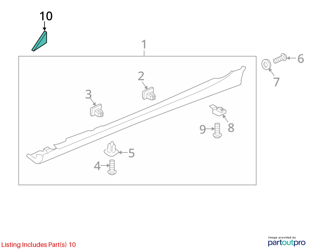 11-14 HYUNDAI SONATA FRONT LEFT EXTERIOR FENDER PILLAR GARNISH TRIM 86180-3S000