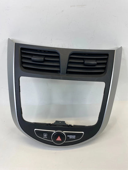 2012-2017 HYUNDAI ACCENT DASH RADIO BEZEL TRIM W/ AIR VENTS HAZARD SWITCH BUTTON