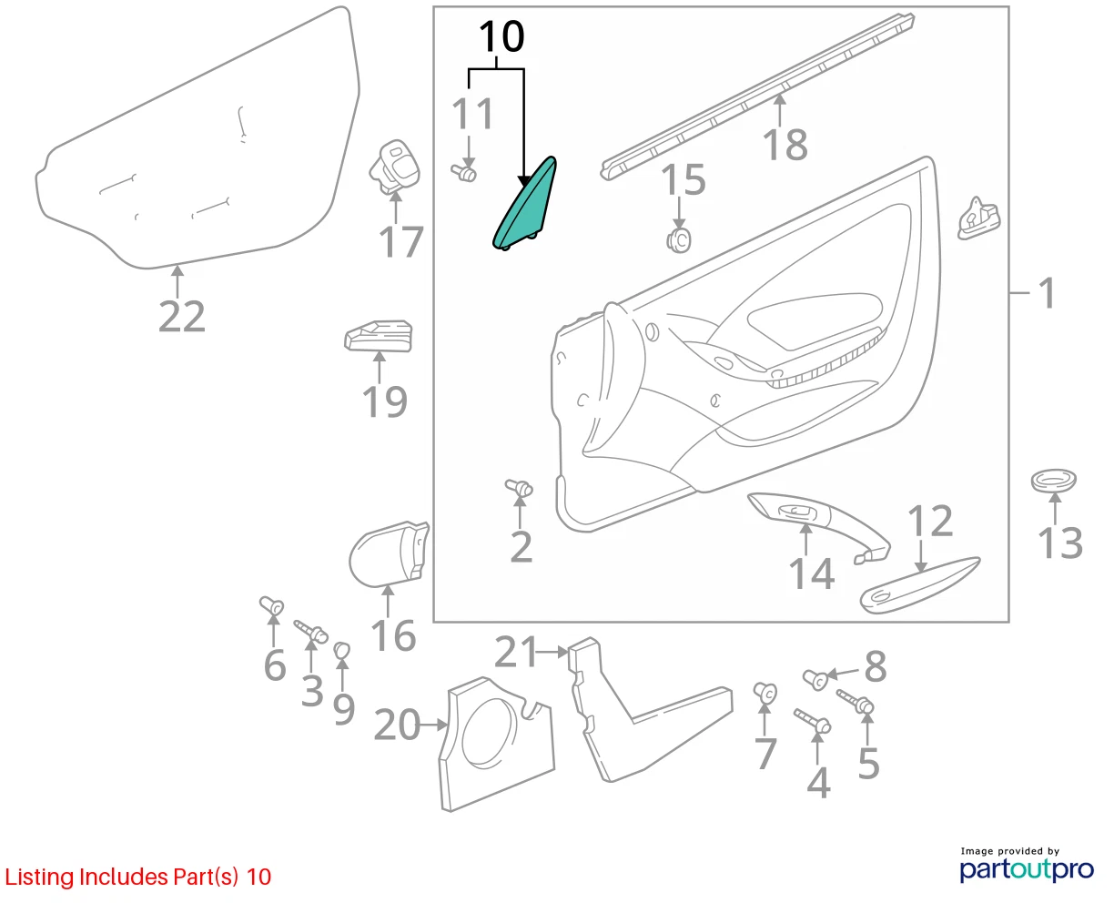 2000-2005 TOYOTA CELICA FRONT RIGHT INNER CORNER COVER TRIM 67491-20400 OEM